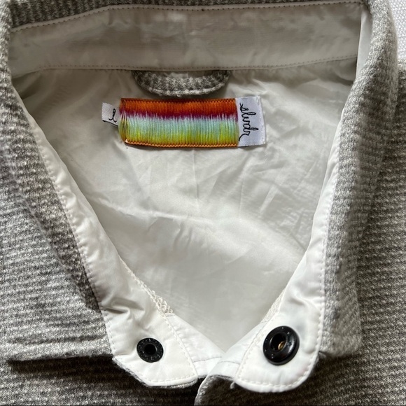 SLVDR Men's 1/2 Button 1/2 Snap Front
Top Shirt Gray Striped Collared - Picture 4 of 8